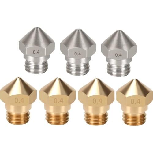 MEGA 10PCS/lot 3D Printer MK10 Nozzle Brass Stainless Steel M7 Thread 0.2 0.3 0.4 0.5 0.6 0.8 1.0mm 1.75mm for MK10 Extruder
