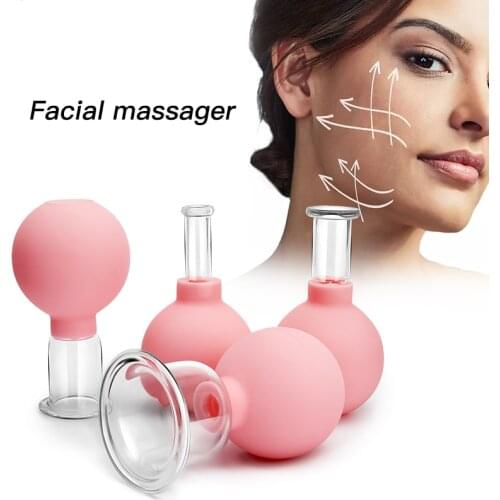 Vacuum Cupping Cups Set Rubber Head Glass Anti Cellulite Massage Chinese Therapy Face Cupping Set Cans for Health Massage Tool