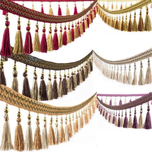 Curtain Valance Beaded Tassel Line Window Door Divider Drape Room Chair Cushion Cover Decor Home Decoration 5y T2858