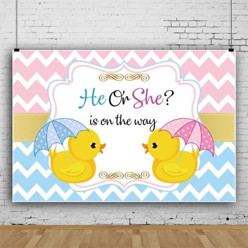 Yellow Duckling Gender Reveal Background for Portrait Photography Surprise Party Photozone Decors Backdrops Studio Accessories