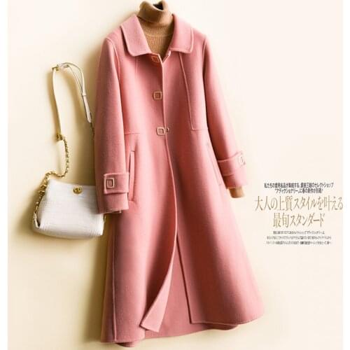 KMETRAM 2020 Autumn Winter Jacket Women 100% Wool Coat Female Fashion Double Side Woolen Coat Women Jacket Manteau Femme 9233