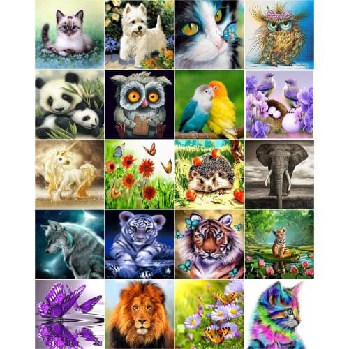 ZOOYA Diamond Painting Animals/Cat/Dogs/Unicorn/Elephant/Wolf/Birds 5D Diy Diamond Painting Full Square Diamond Embroidery Bj103