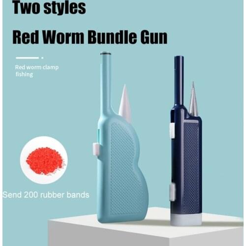 1pcs New Type of Worm Clip on Bait Automatic Multifunctional Live Bait Bloodworm Gun Binding Device Rubber Band Fishing Supplies