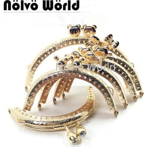 10pcs 8.5cm 10.5cm 12.5cm Metal Purse Frame for Bag ARC Embossing Coin Purse Frame Kiss Clasp Closure Clutch Bags Frame