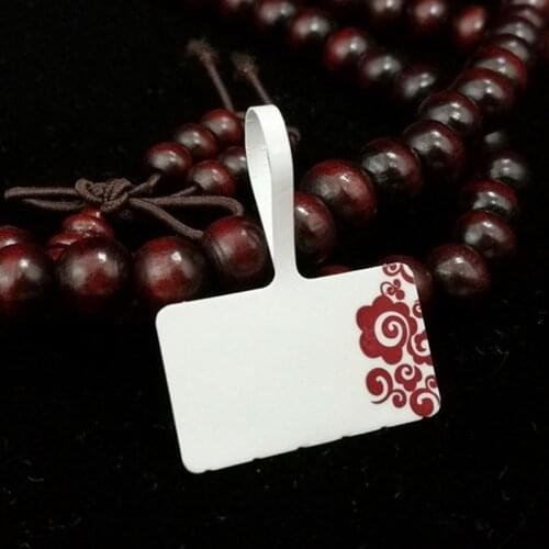 100Pcs/Roll White Price Label Tags with Hanging String for Jewelry / Stationery / Shoes / Clothing