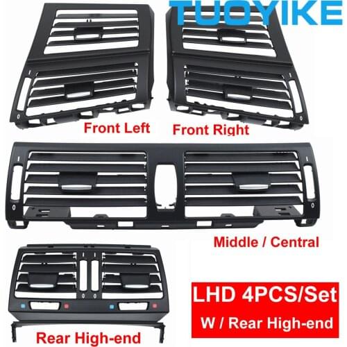 4PCS LHD Car AC Front Left / Right Central Rear-High-end Air Conditioner Vent Grille Panel Cover For BMW E70 E71 E72 2007-2013