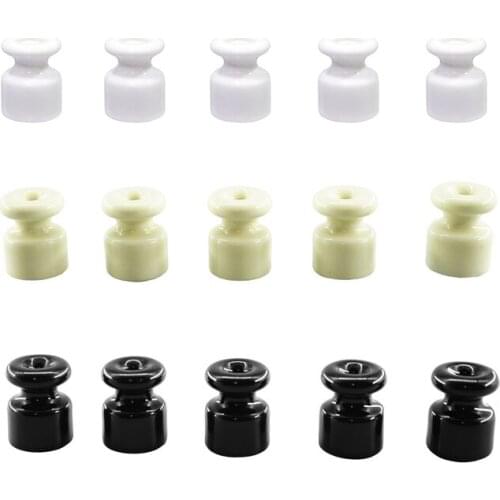 5PCS Porcelain Insulator for Twisted Wire Fixing, Ceramic Insulator For Electrical Fabric Cable Ogernizer