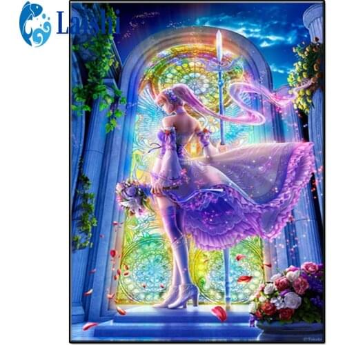 5D Diamond Painting Cartoon fantasy girl, anime Full Square round Diamond Embroidery Sale Rhinestones Pictures Diamond Mosaic