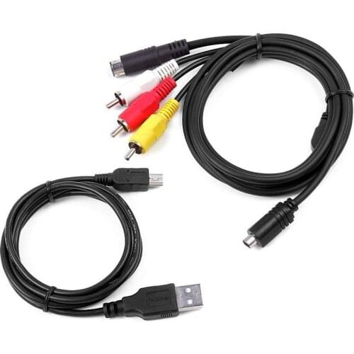 AV A/V TV Video + USB Data SYNC Cable For SONY DCR-SR37/e DCR-SR46/e DCR-SR47/e