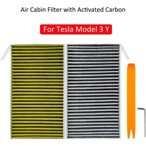 2 Pack Car Air Filter Air Conditioner Cabin Filter with Activated Carbon Replacement for Tesla Model 3 3rd Model3