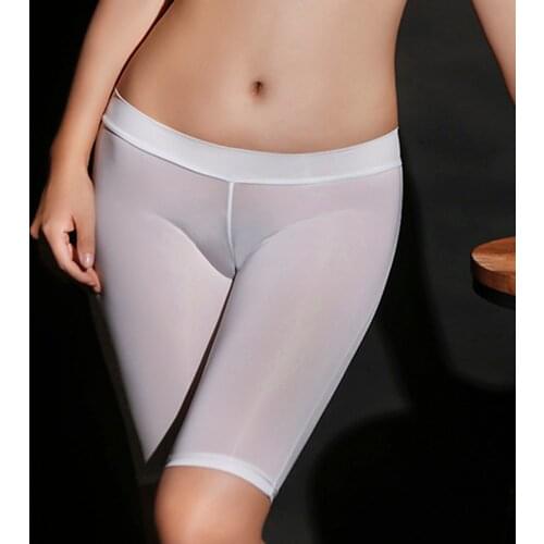 Women Safety Shorts Pants Seamless Oil Glossy Shiny High Waist Underwear Girls Slimming Underwear BoxerShorts