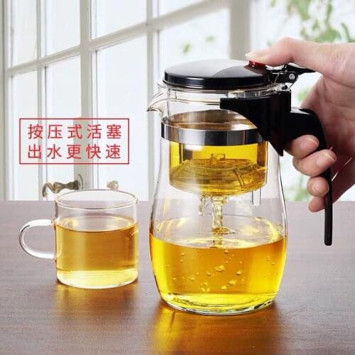 Tea Pots Heat Resistant Glass Tea Pot Tea Infuser Chinese Kung Fu Tea Set Kettle Coffee Glass Maker Convenient Office Tea Sets