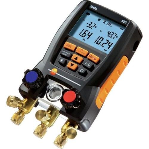 Testo 550 Digital Pressure Gauge Refrigerant Manifold Meter Kit 2pcs Clamp Probes 0563 1550 Refrigerantion Wireless Connection