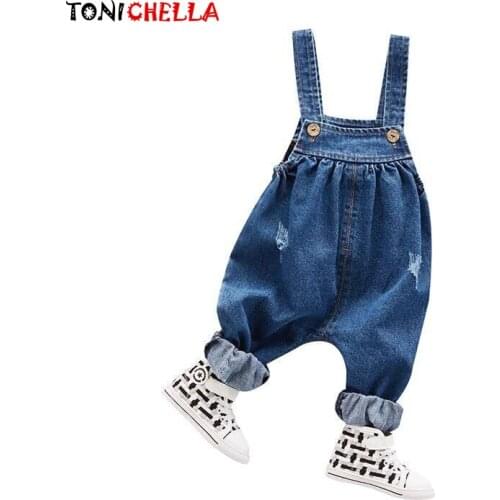 Children Jeans Boys Girls Denim Overall Pants Casual Toddler Trousers Spring Summer Cotton Jumpsuit Baby Toddler Overalls CL5268