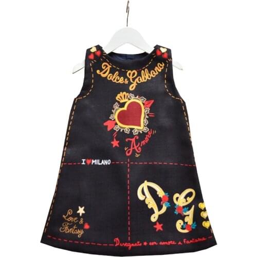 Baby Girls Sleeveless Digital Print Princess Dresses Clothes Kids Summer Dress Children Party Ball Pageant Dress Outfit