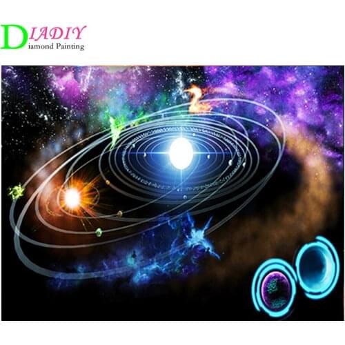 DIADIY Full Square Diamond Painting Space 5D DIY Mosaic Diamond Embroidery Landscape Cross Stitch Kit Home Decor