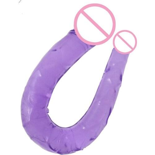 Jelly Dual Glans Penis Dildo Vagina & Anal Double Stimulation Dildo Sex Toys For Woman Lesbian Sex Products Erotic Toys