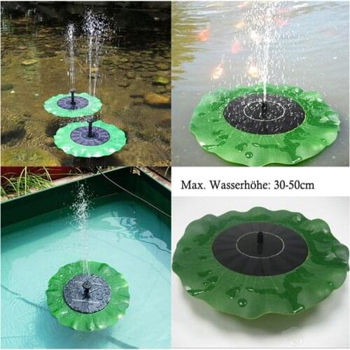 Lotus Leaf Shape Water Pump Panel Kit Solar-powered Floating Fountain for Pond Garden Decoration - Black + Green