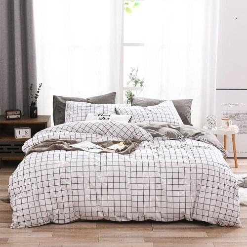 100% Cotton Stripes Duvet Cover Sets Simple Bedding Set with Pillowcases Single Double Queen King Size Quilt Cover Bedclothes