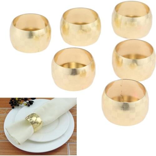 Metal Luxury Modern Round Napkin Rings Napkin Buckle Holder Ring Wedding Banquet Dinner Table Serviette Exquisite Decoration 6x