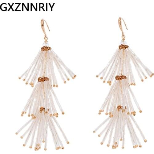 Fashion Crystal Long Tassel Earrings for Women Accessories Bridal Wedding Drop Earring Bride Party Prom Jewelry Bridesmaid Gift