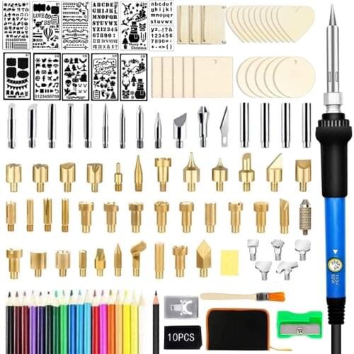 127 pieces of pyrograph carving tool set 60W adjustable constant temperature soldering iron welding carving two wood carving