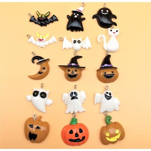 100pcs New Halloween Slime Filler Charms for Slime Filler Miniature Resin Kids Polymer Plasticine Gift DIY Decoration
