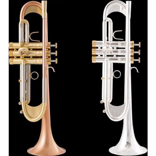 New Arrival Bb Trumpet High Quality Gold Lacquer Silver Plated Trumpet Brass Musical Instruments Composite Type Trumpet