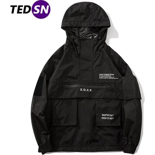 2021SS DARK Dark Cargo Hooded Pullover Harajuku Streetwear Tactical Function Jackets Coats Multi-pocket Hoody Windbreaker Coats