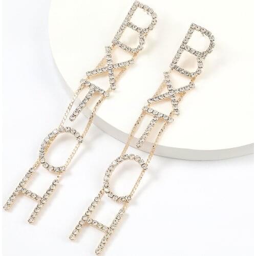 Earrings Fashion Jewelry 2021 Exaggerated Creative English Alphabet Acrylic Femininity Pop Earrings