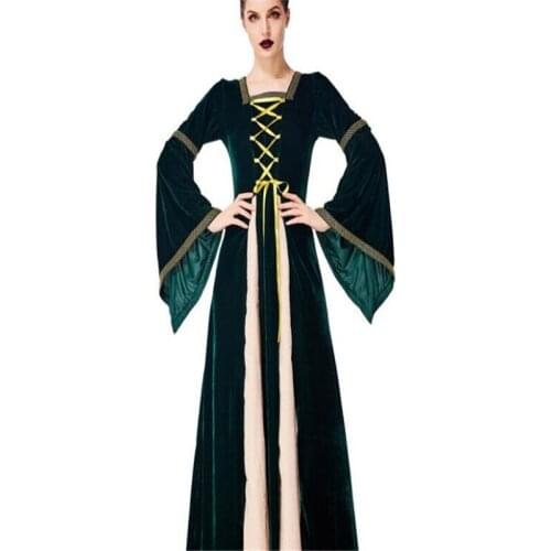 Medieval Costumes Full Sleeve Gown Princess Costume For Women Halloween Party Cosplay adult Renaissance Dress costume A963
