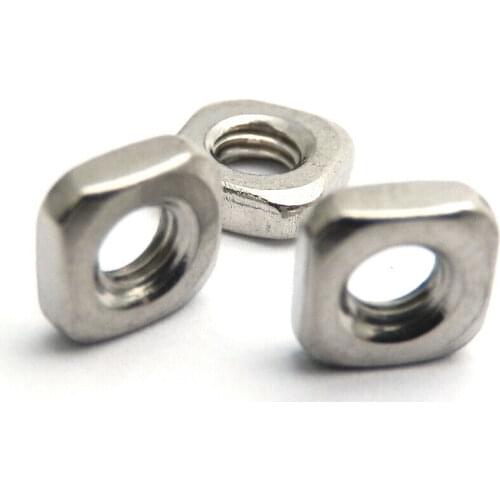 100pcs Thin Square Nuts M3 M3x5.4x1.8 A2 304 Stainless Steel Square Thin Nuts DIN 562 Blocks DIN562 Thin Type Metric