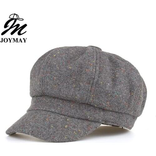 Joymay 2018 High quality Fashion New Women Wool Dots Beret Female Bonnet Caps Winter Warm Hat Cap BR015