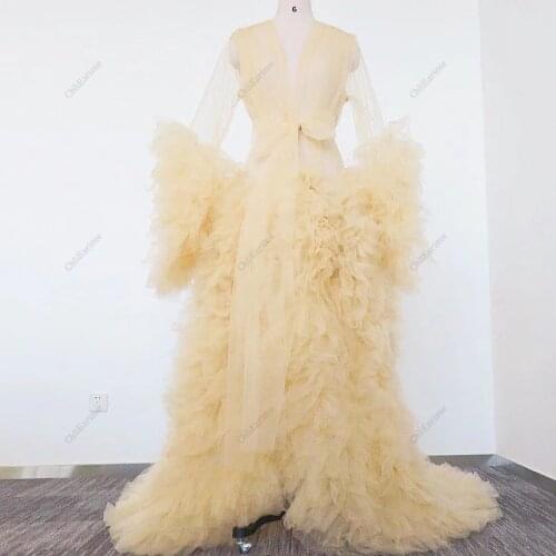 Ladies nightgown see-through long skirt mopping the floor fluffy photography fashion style