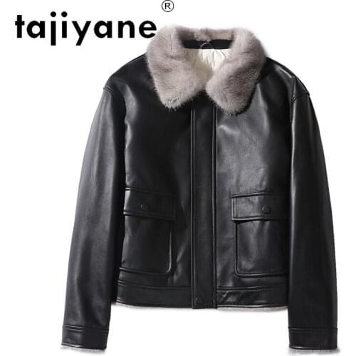 Tajiyane Winter Coat Women White Duck Down Jackets Womens Genuine Sheepskin Jacket Woman 100%mink Fur Coats Mujer Parkas TN1029
