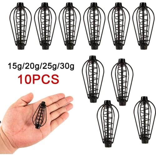 10pcs Spring Sinker Carp Fishing Feeder 15g 20g 25g 30g Fishing Feeder 6 Wire Method Swim Feeders Pesca Iscas Fish Tackle Tools