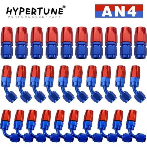 10 Pieces AN4 Oil Fuel Swivel Hose Anoized Aluminum Straight Elbow 45 180 Degree Hose End Oil Fuel Reusable Fitting