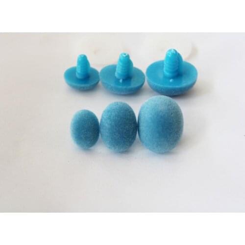 20pcs/lot 13x17-15x22mm 19x24mm Oval shape blue color flocking toy nose safety toy nose + hard washer for DIY puppet plush doll