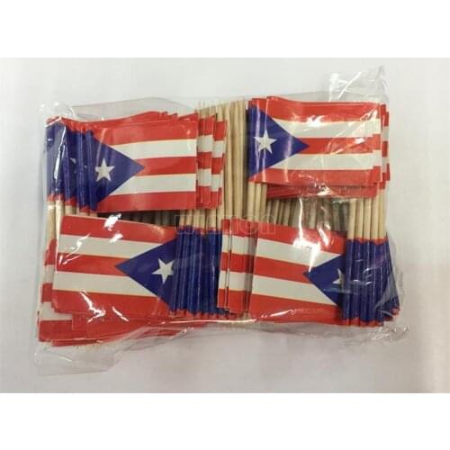 200Pcs Puerto Rico Toothpick Flag Paper Food Picks Dinner Cake Toothpicks Paper flags Cupcake Decoration Fruit Cocktail Sticks