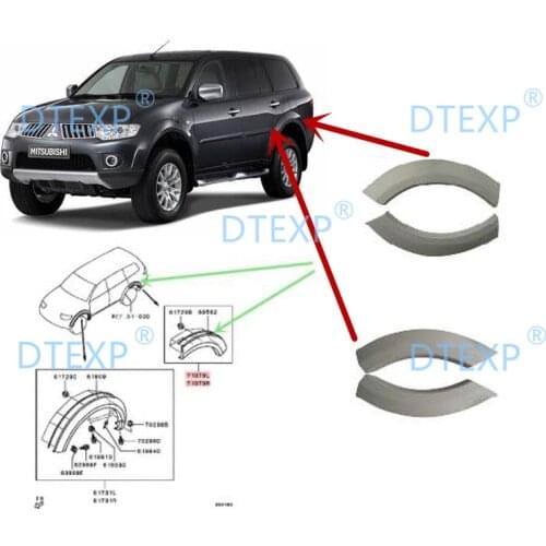 Middle rear door eyebrow for pajero sport rear bumper eyebrow for montero sport 5757a165