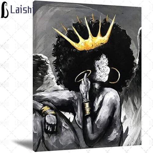 Diamond Painting African American Black Queen Girl Abstract Diamond Embroidery Rhinestone Mosaic Picture hobby gift custom