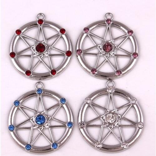 Amulet Pentacle Magic Star Knots Defense Powers Pewter Pendant