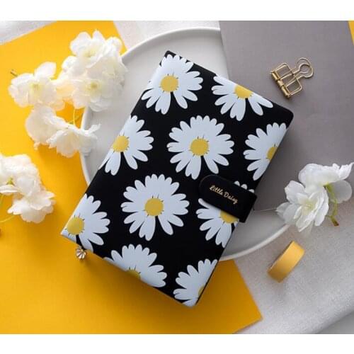2020-2021 Creative Small Daisies Diary Notebook A5 PU Weekly Schedule Planner Organizer Note-pad
