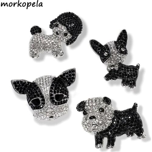 Morkopela Dogs Rhinestone Brooch Cute Pet Brooches Jewelry Men Women Clothes Jewelry Scarf Clip Pins Accessories