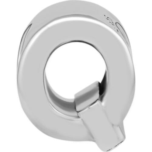 Letter Q R S T U AlphabetBead Fits Woman Charm Bracelet & Choker Sterling Silver Jewelry Beads For Jewelry Making