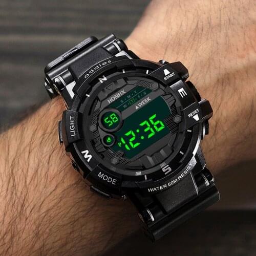 Mens And Womens Electronic Watches Fashion Men Waterproof Led Digital Date Military Sport Rubber Quartz Watch Alarm Смотреть