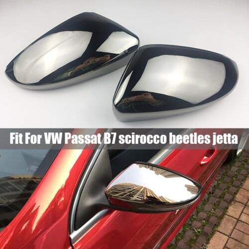 Black silver Replacement Side Rearview Mirror Cover caps For VW PASSAT B7 CC ARETON Jetta Scirocco Beetle EOS Mirror Cap