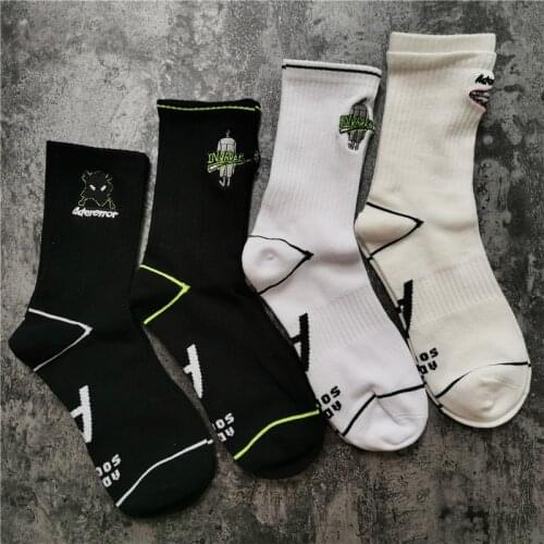 Crew Street Fashion Socks Stripe Cartoon Cactus Alien Ship ET Spaceship Starship SimpleLines Figure Design Escape Earth Plan Sox