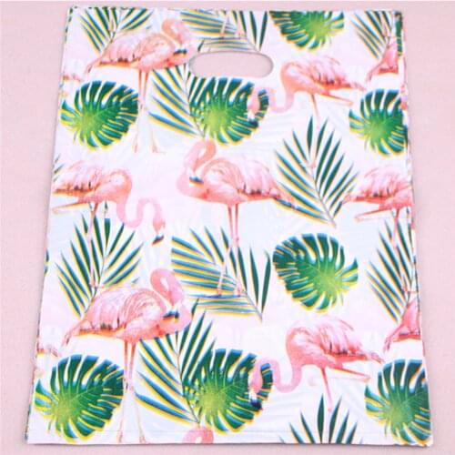 Hot Sale 10pcs/lot Large Plastic Clothing Package Bags with Flamingo