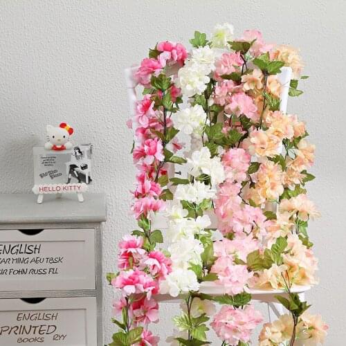 Simulation Cherry Blossom Rattan Decoration Fake Flower Rattan Wedding Scenery Door Head Wall Decoration Flower